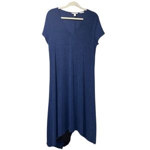 Dana Buchman Travel Anywhere Collection Blue dress size Large‎ stretch shiny